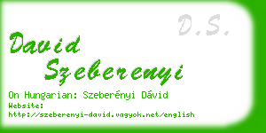 david szeberenyi business card