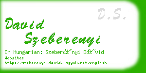 david szeberenyi business card